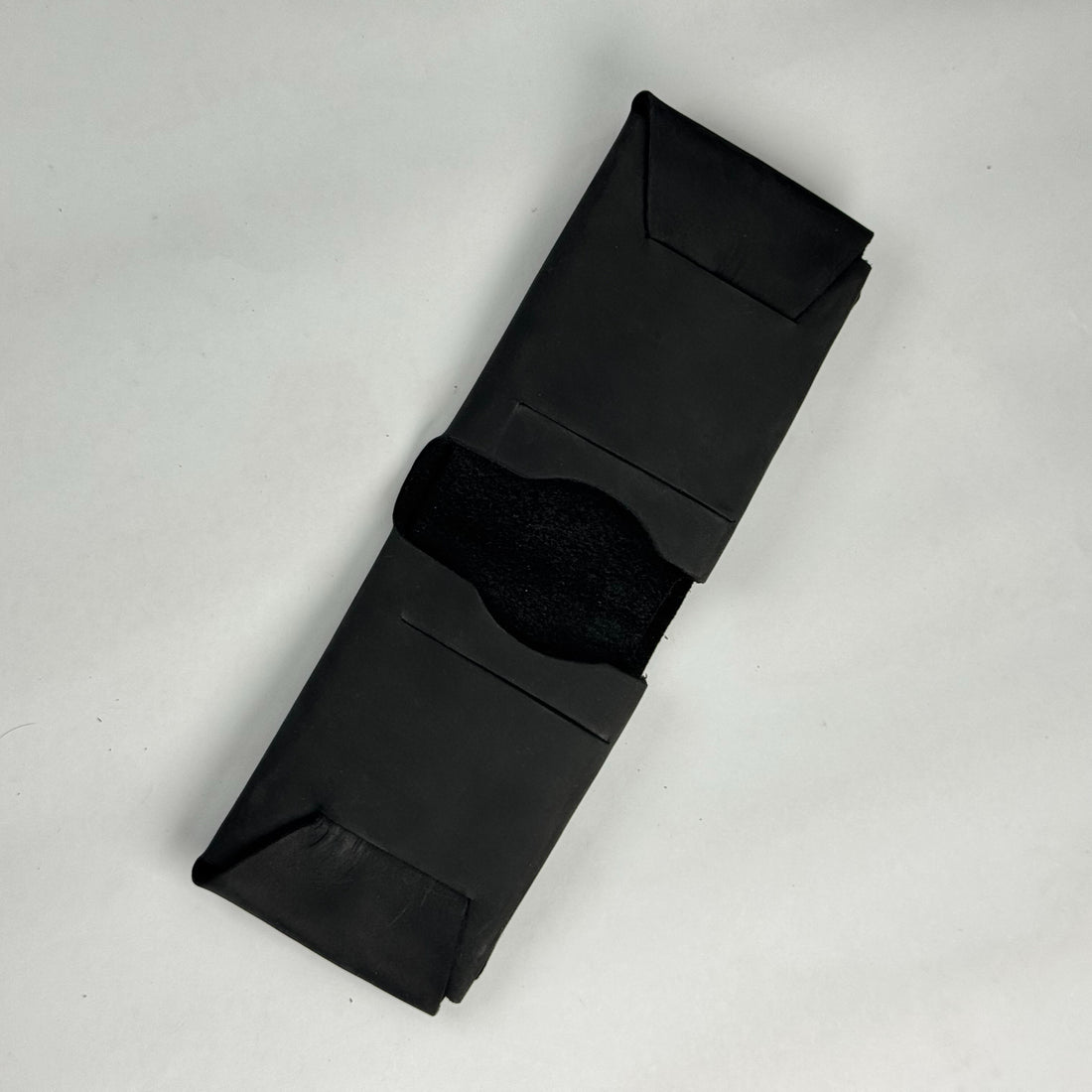 Unstitched Matte Black Leather Wallet – Minimalist Handcrafted Design
