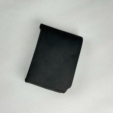 Unstitched Matte Black Leather Wallet – Minimalist Handcrafted Design