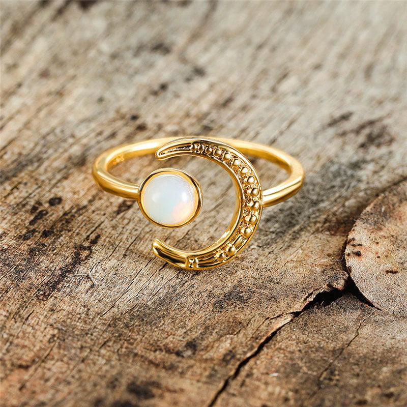Moonstone Zircon Adjustable - Gold