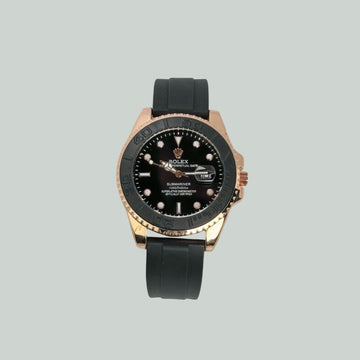 RLX Submariner Black Dial Rose-Gold Sports Watch – Date Display