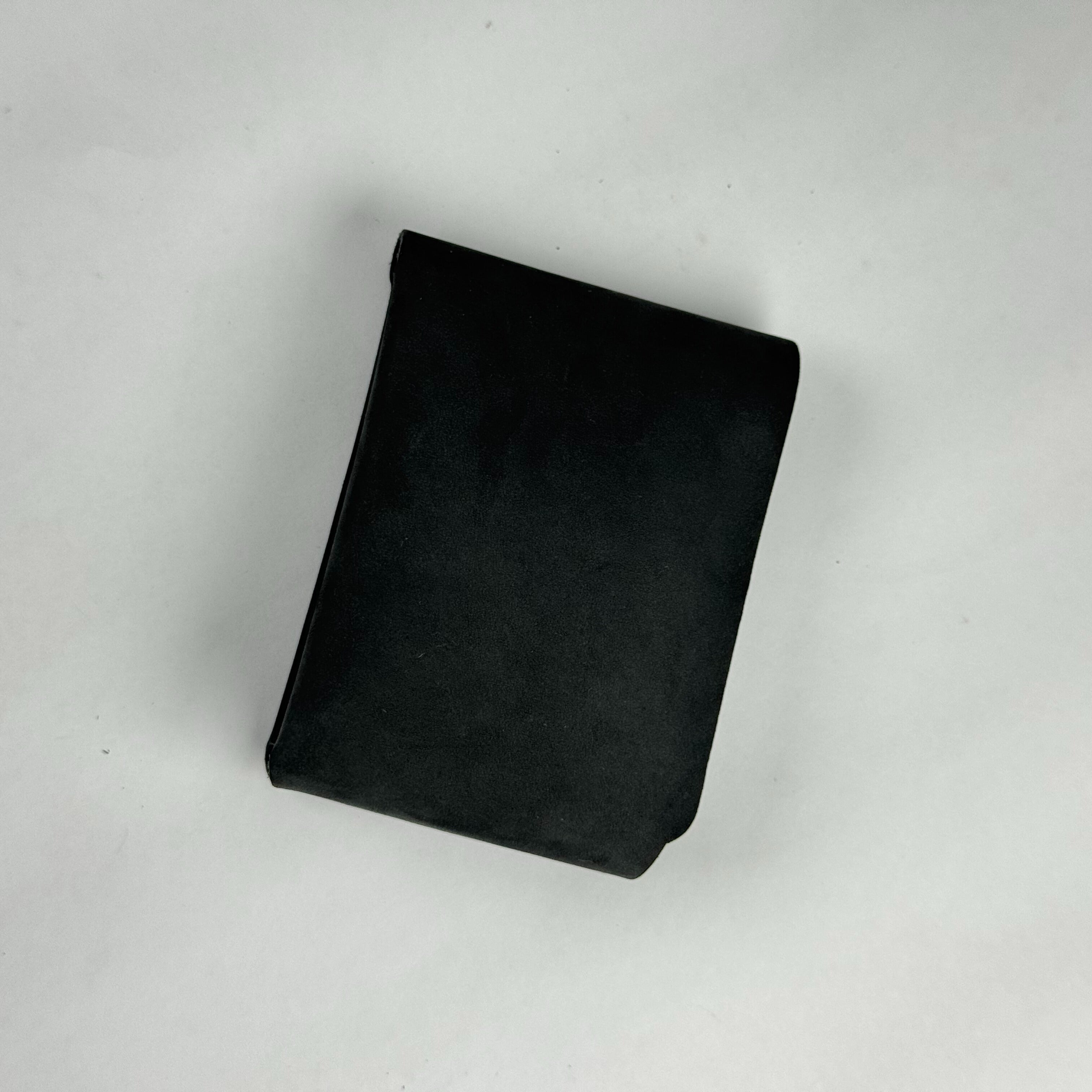 Unstitched Matte Grey Black Leather Wallet