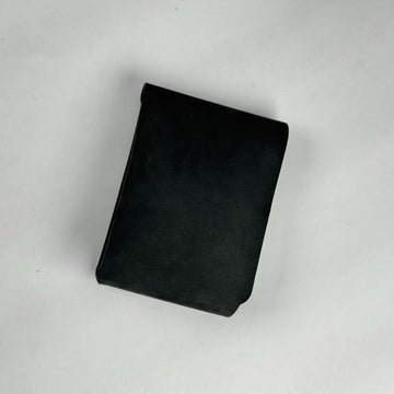 Unstitched Matte Grey Black Leather Wallet