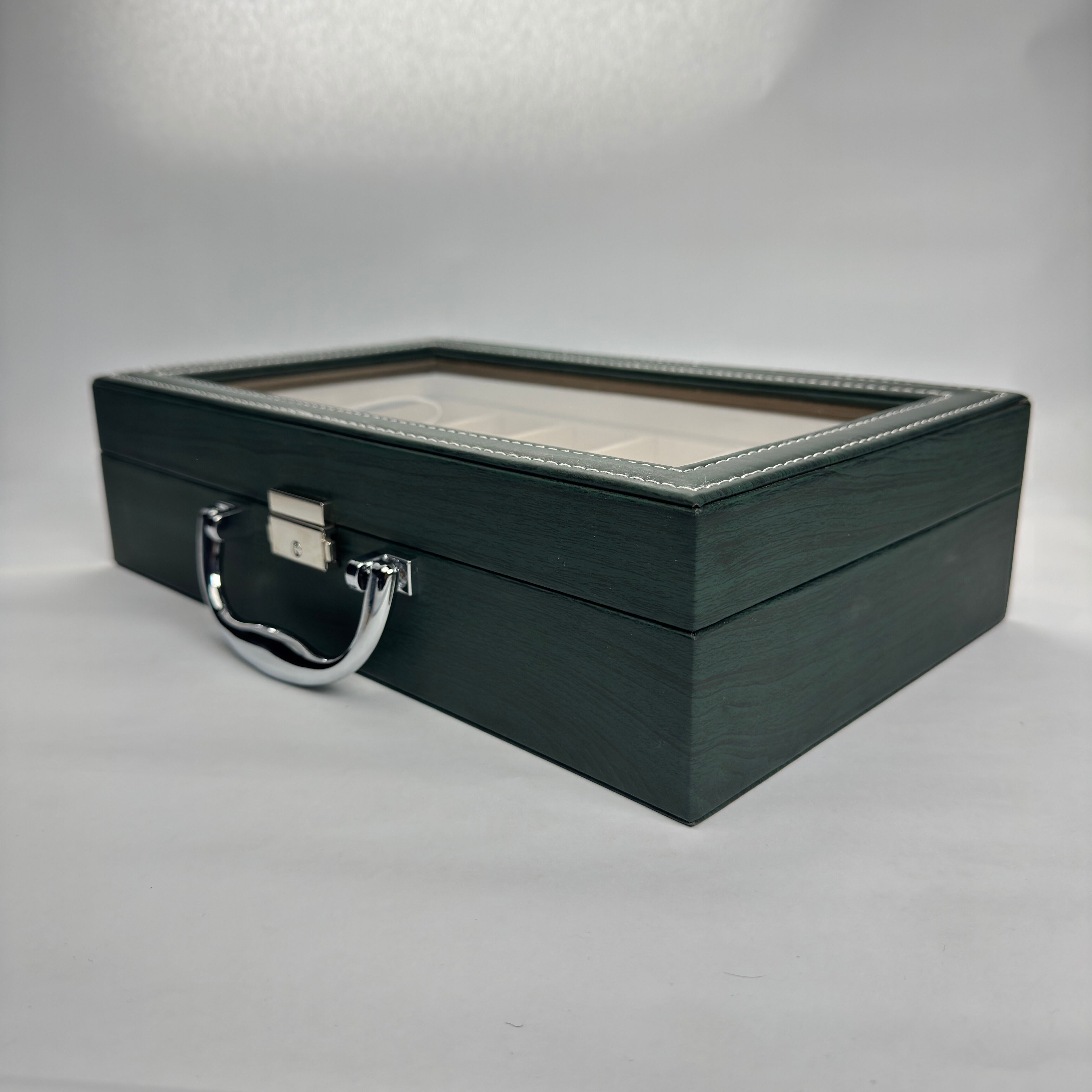 Luxury 12-Slot Premiu Watch Organizer Box with Glass Display Lid