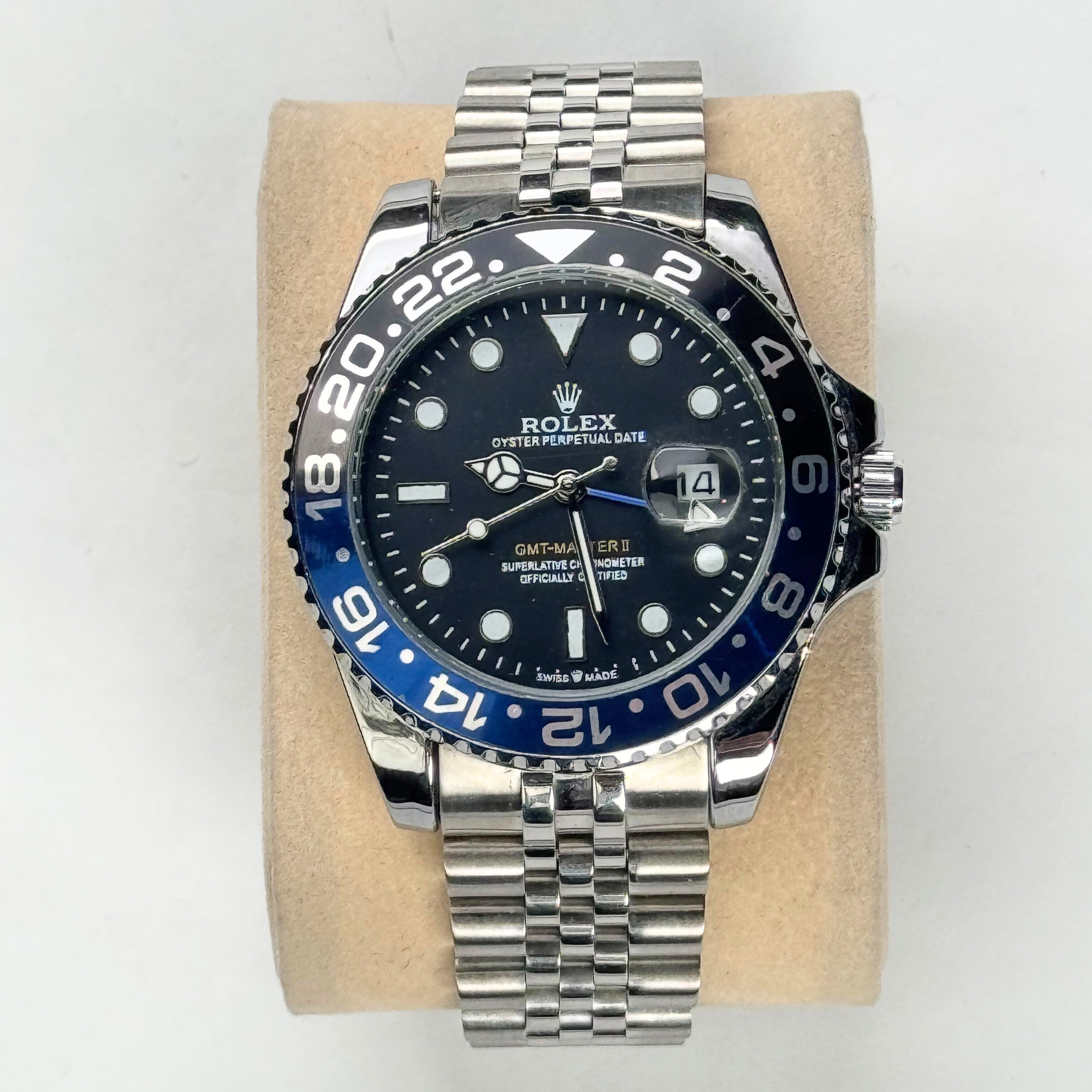 RLX GMT-Master II “Batman” (Black & Blue Bezel) Stainless Steel Watch