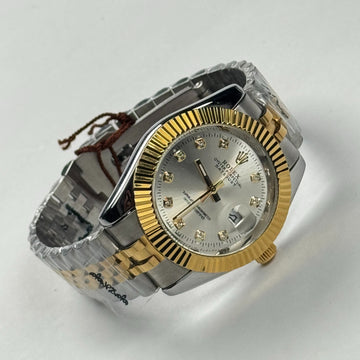 RLX Datejust Two-Tone Silver Dial Diamond Markers Men’s Watch