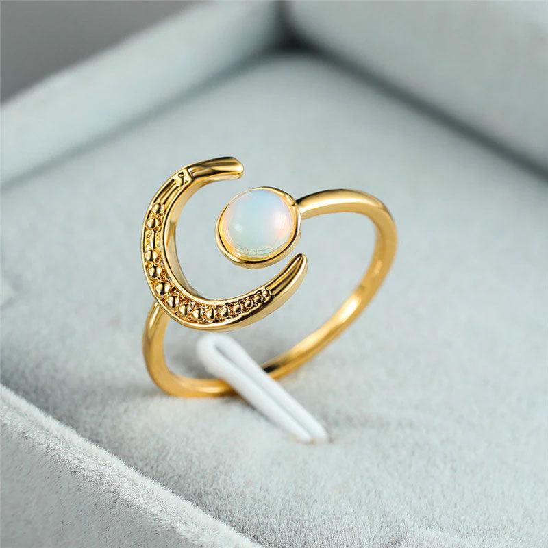 Moonstone Zircon Adjustable - Gold