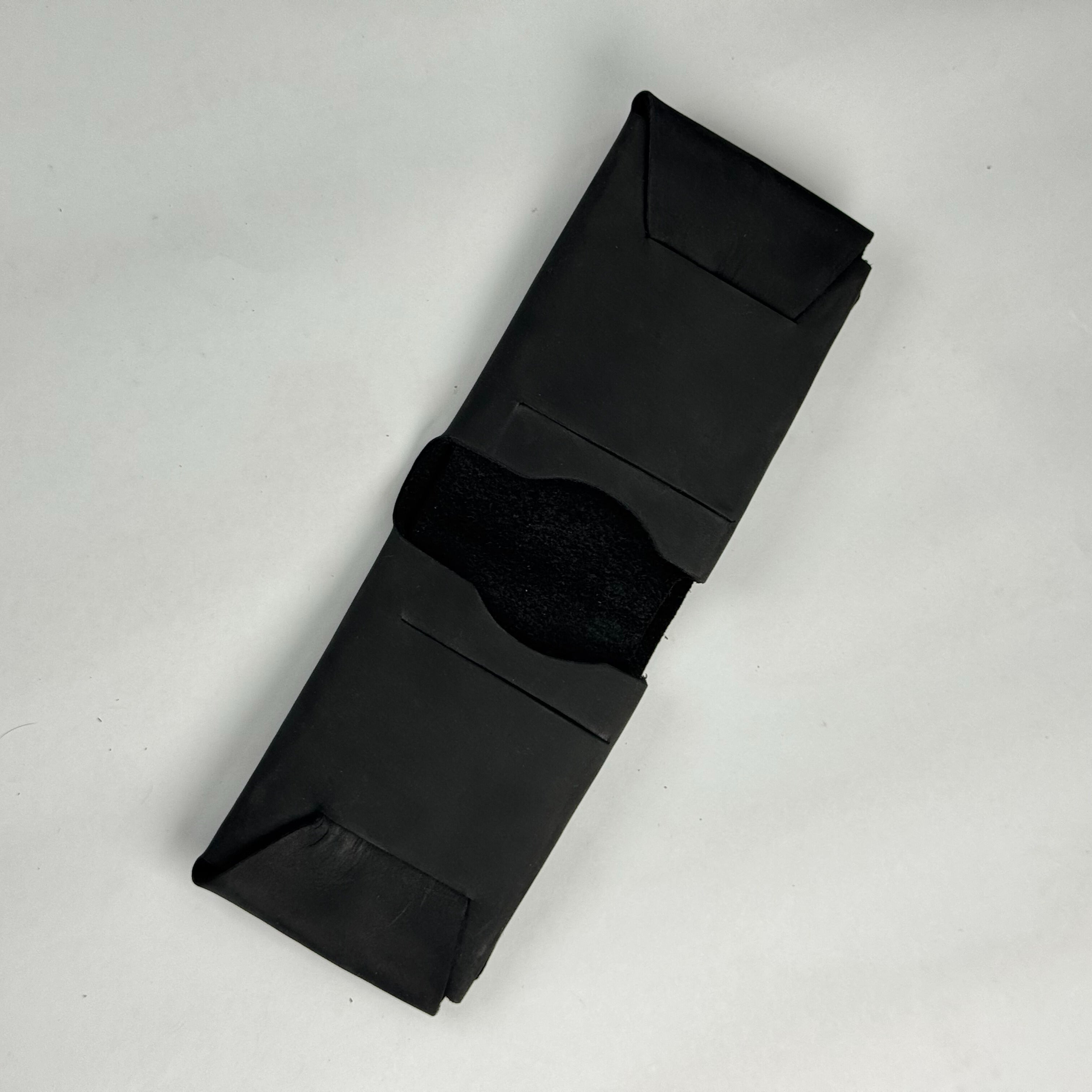 Unstitched Matte Black Leather Wallet – Minimalist Handcrafted Design