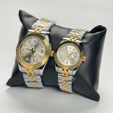 RLX Two-Tone Couple Luxury Watches Set