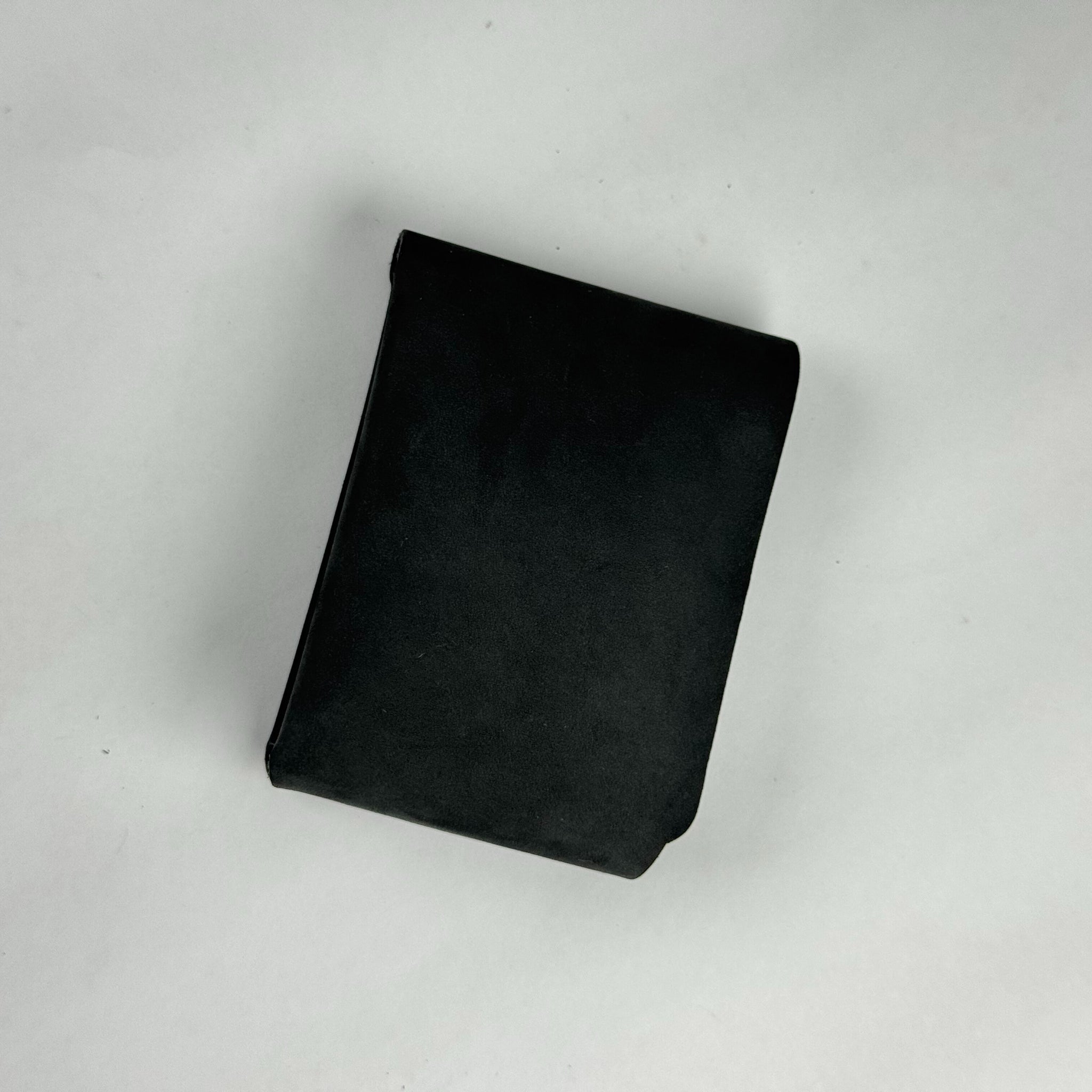 Unstitched Matte Grey Black Leather Wallet